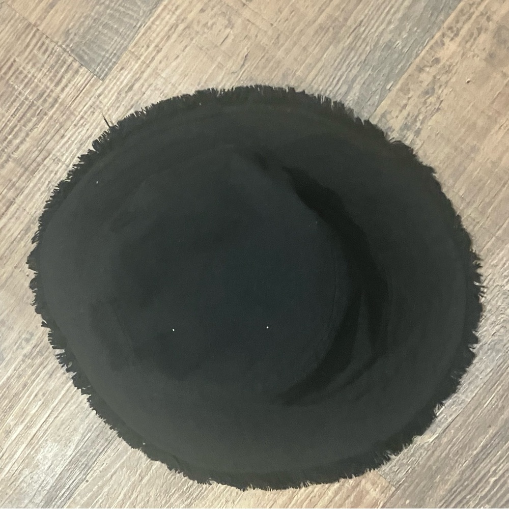 Sonoma Black Frayed Edge Fringe Vacation Bucket Hat - Picture 2 of 5